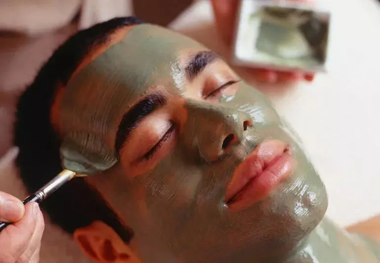 Man getting a facial